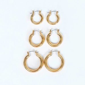 Gold hoop earrings, brand new